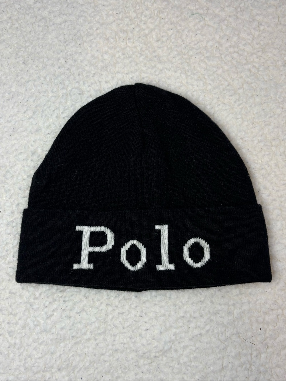 Polo Ralph Lauren Men Black Logo One size Knit Beanie